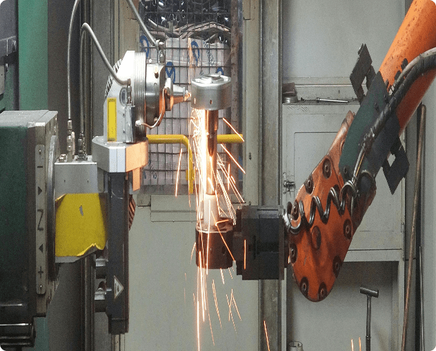 Automated welding process in factory setting