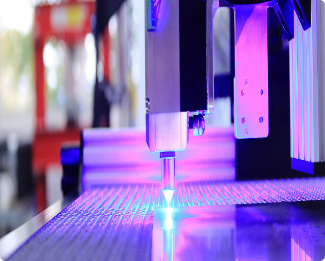 Industrial laser technology close-up