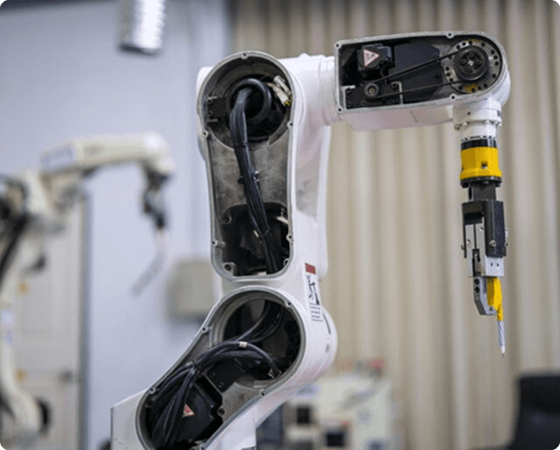 Automated robot arm in operation