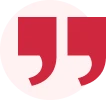 Bold red quote symbol on black background